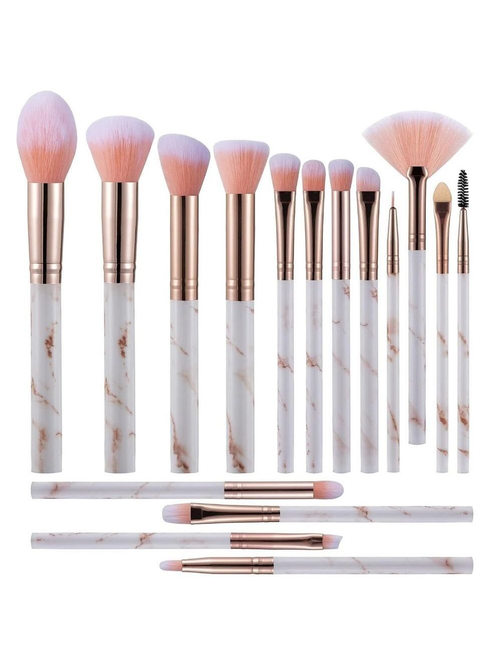 16PCs Marble Makeup Brushes Set Premium Synthetic Face Eye Lip Make Up Brush‎